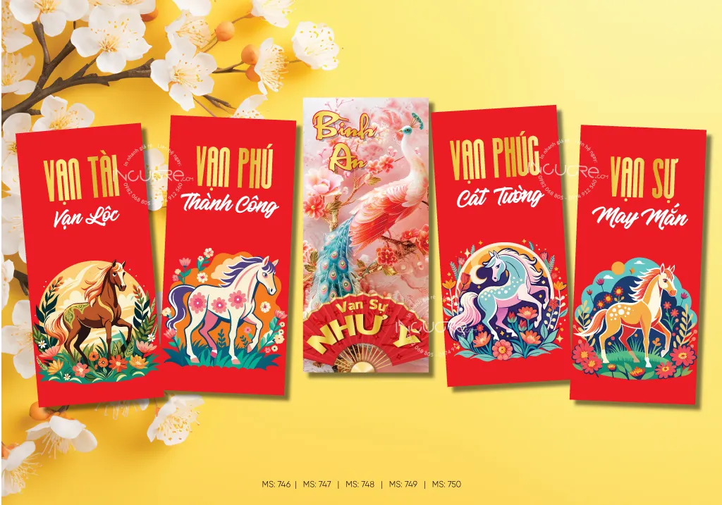 Mẫu bao lì xì chủ đề mâm cỗ ngày Tết 2