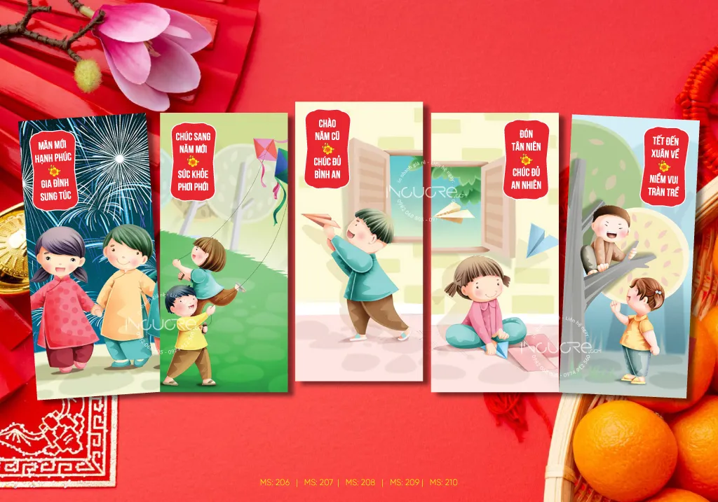 Mẫu bao lì xì chủ đề hoa quả tươi vui 3