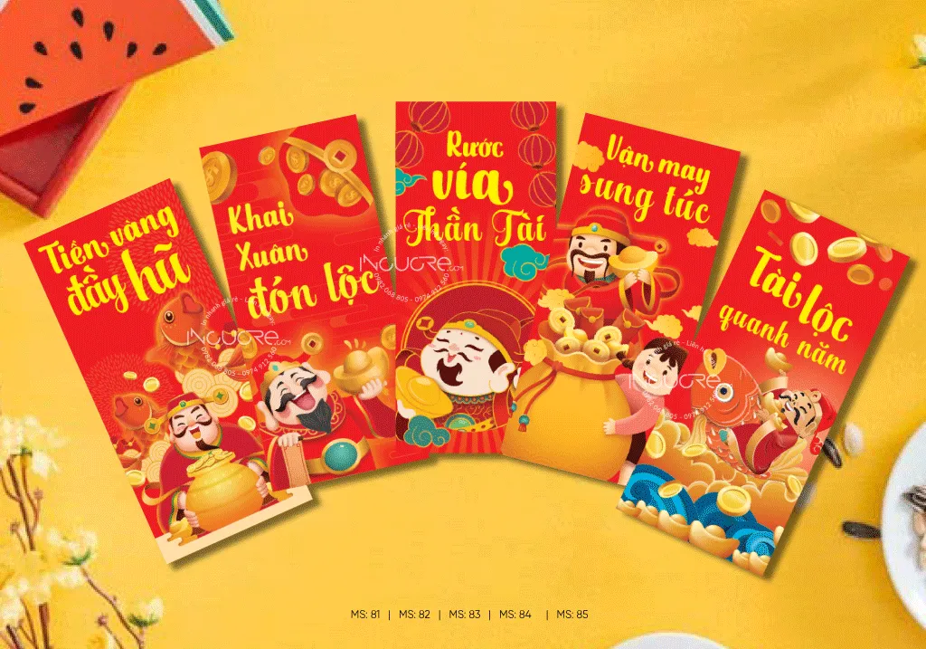 Mẫu bao lì xì chủ đề tài lộc, thần tài 2